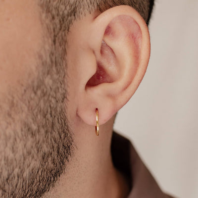 Plain Hoop Earrings Sterling Silver Gold