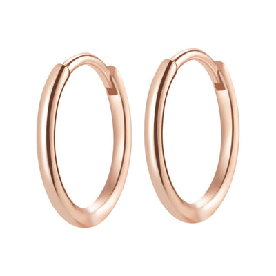 Plain Hoop Earrings Sterling Silver Gold