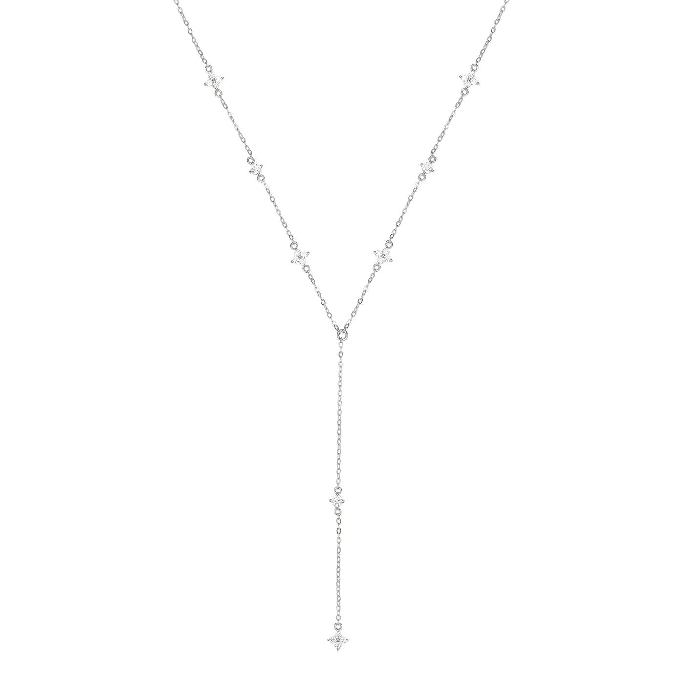 Posy Y Chain Necklace Sterling Silver Gold