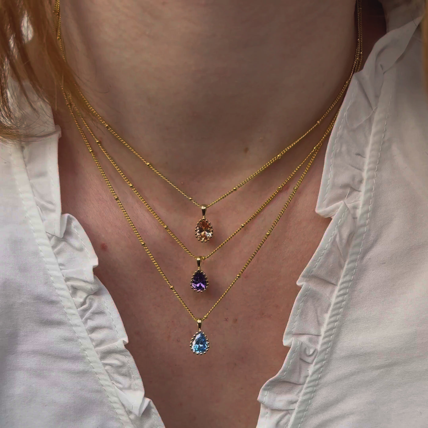 February Amethyst Birthstone Necklace Sterling Silver