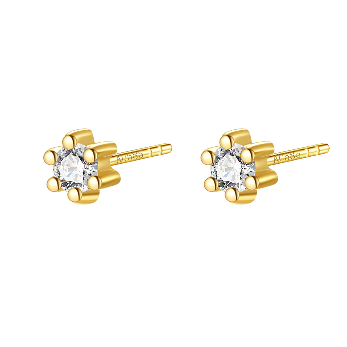 Pendientes Botón Purity Oro Macizo 14K