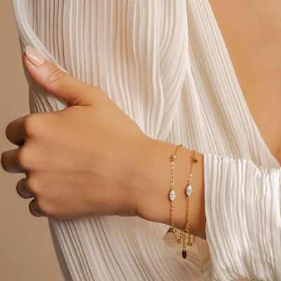 Radiant Chain Bracelet Sterling Silver Gold