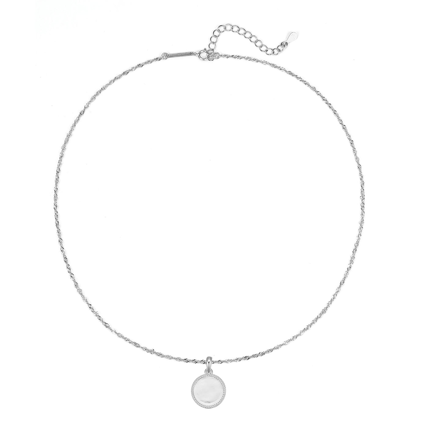 Collier Pendentif Ronde Sterling Argent