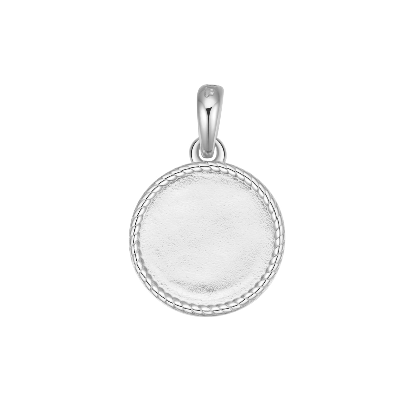 Round Rope Pendant Necklace Sterling Silver