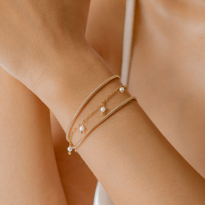 Round Snake Chain Bracelet Gold