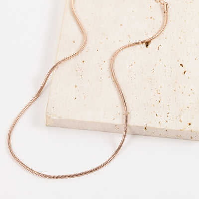 Round Snake Chain Necklace Rose Gold