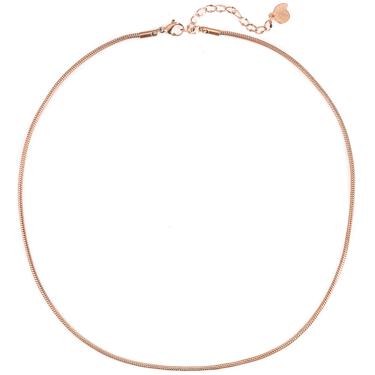 Round Snake Chain Necklace Rose Gold