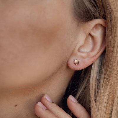 Circle Earrings in Rose Gold