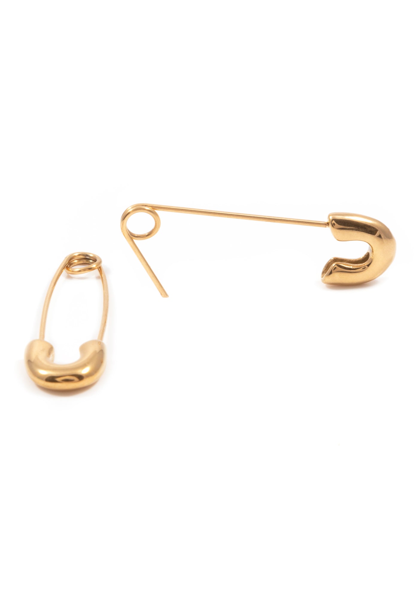 Safety Pin Earrings Gold