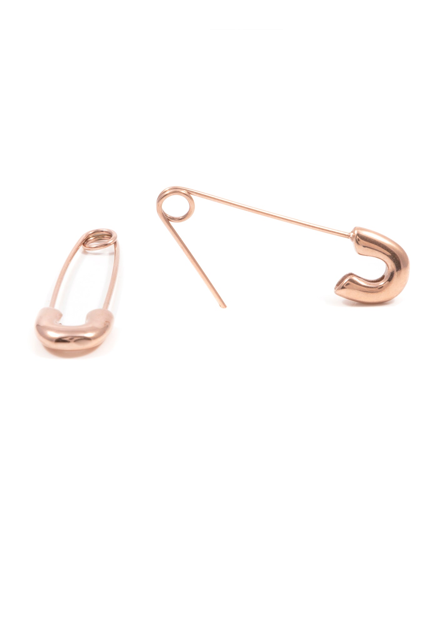 Safety Pin Earrings Rose Gold