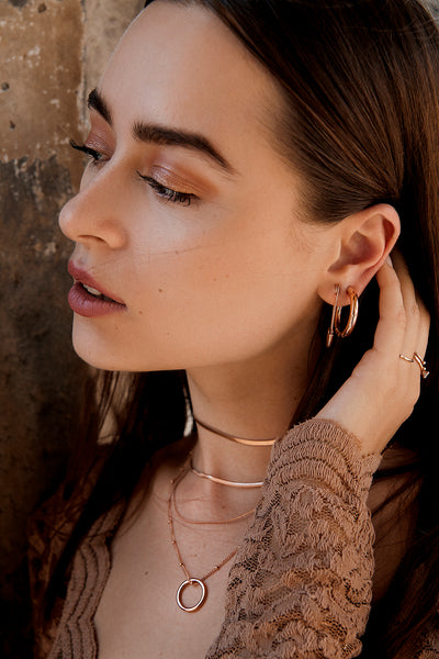 Safety Pin Earrings Rose Gold