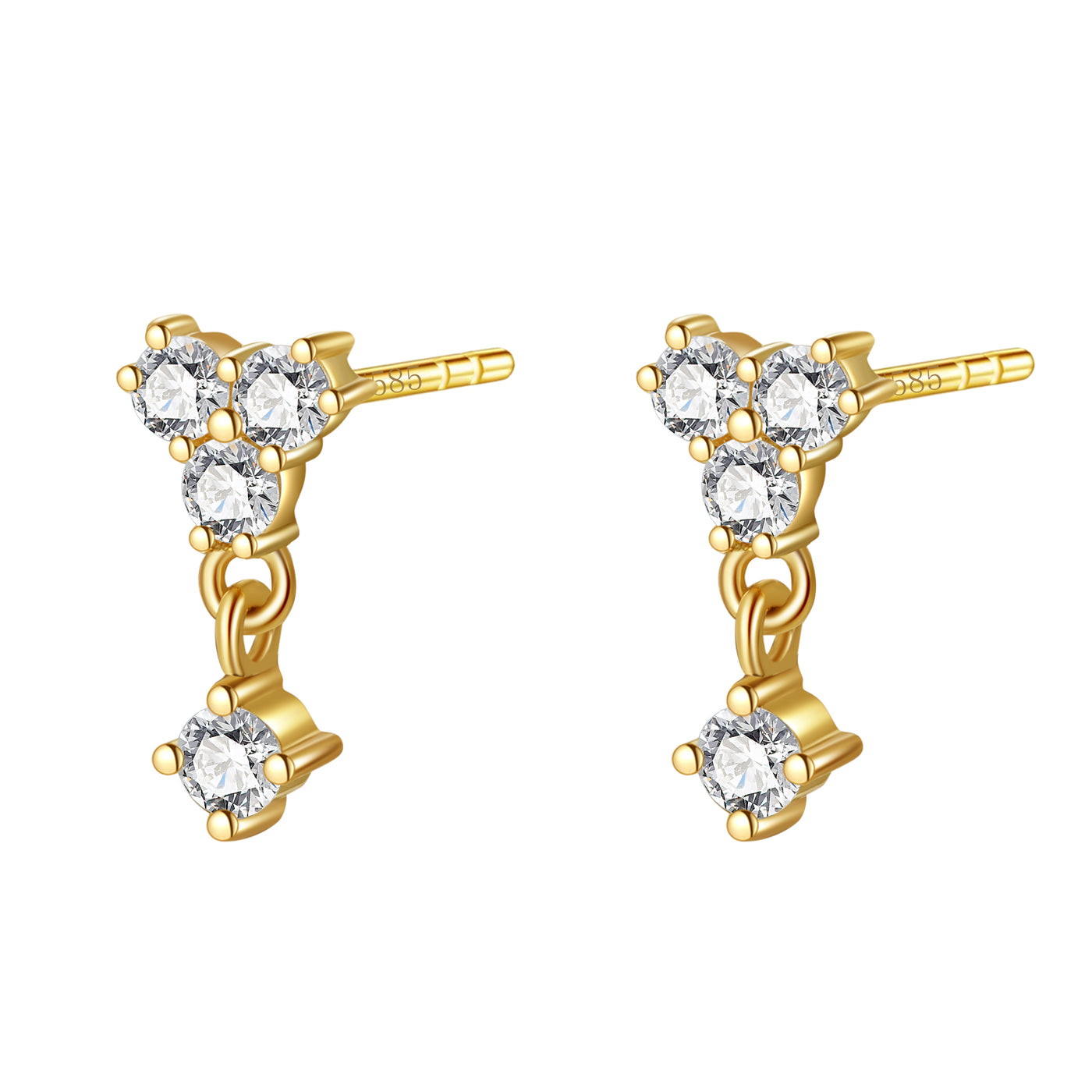 Pendientes Botón Serenity Oro Macizo 14K