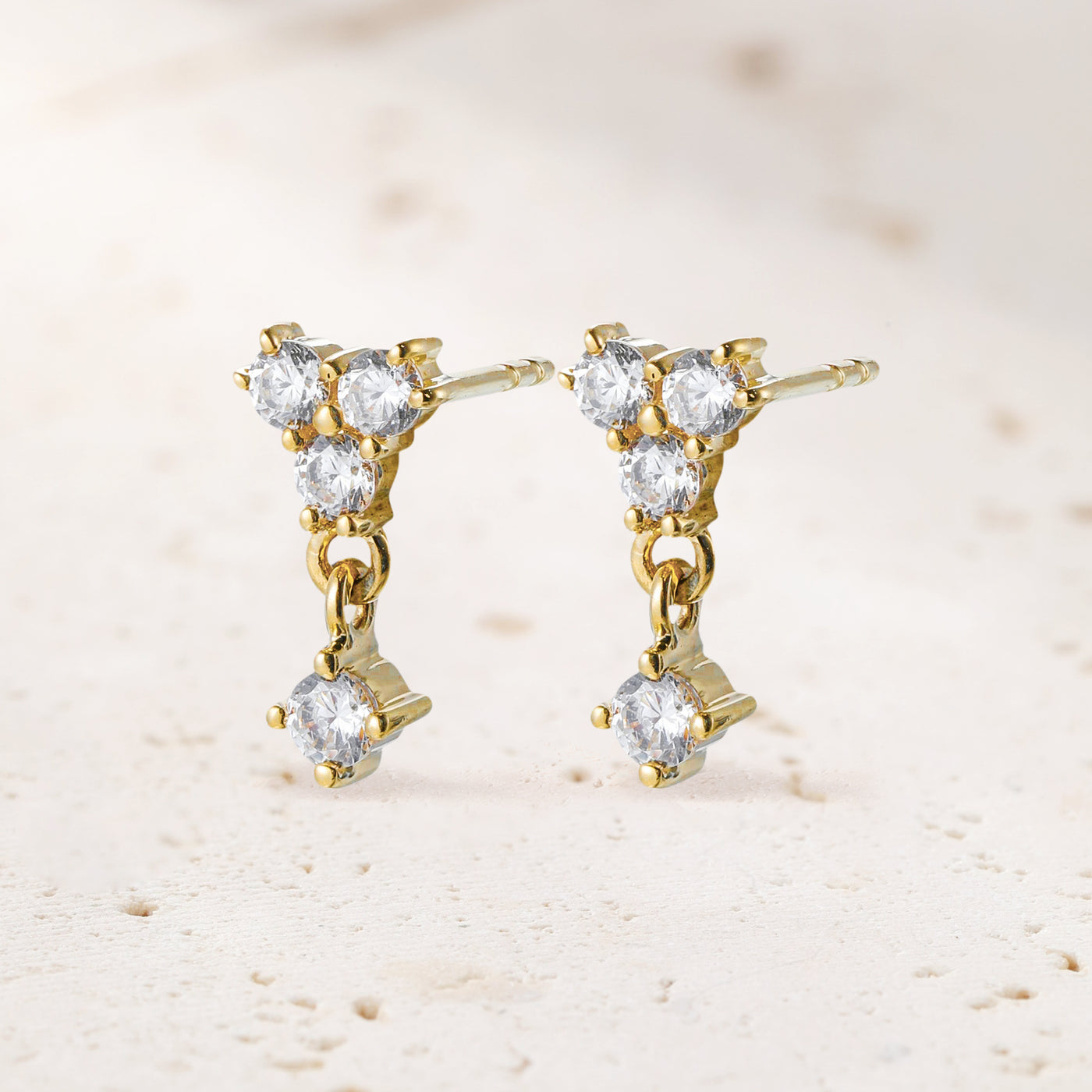 Serenity Stud Earrings 14K Gold