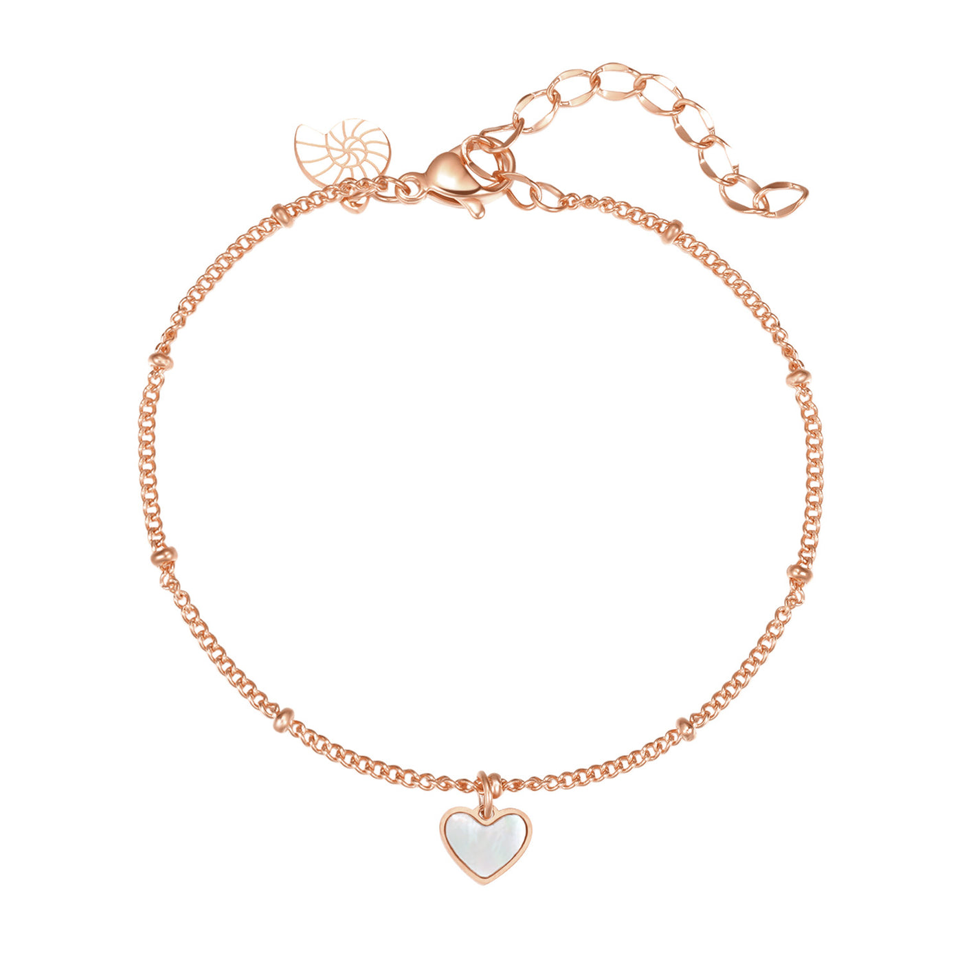 Muschelschale Herz Armband in Rosegold