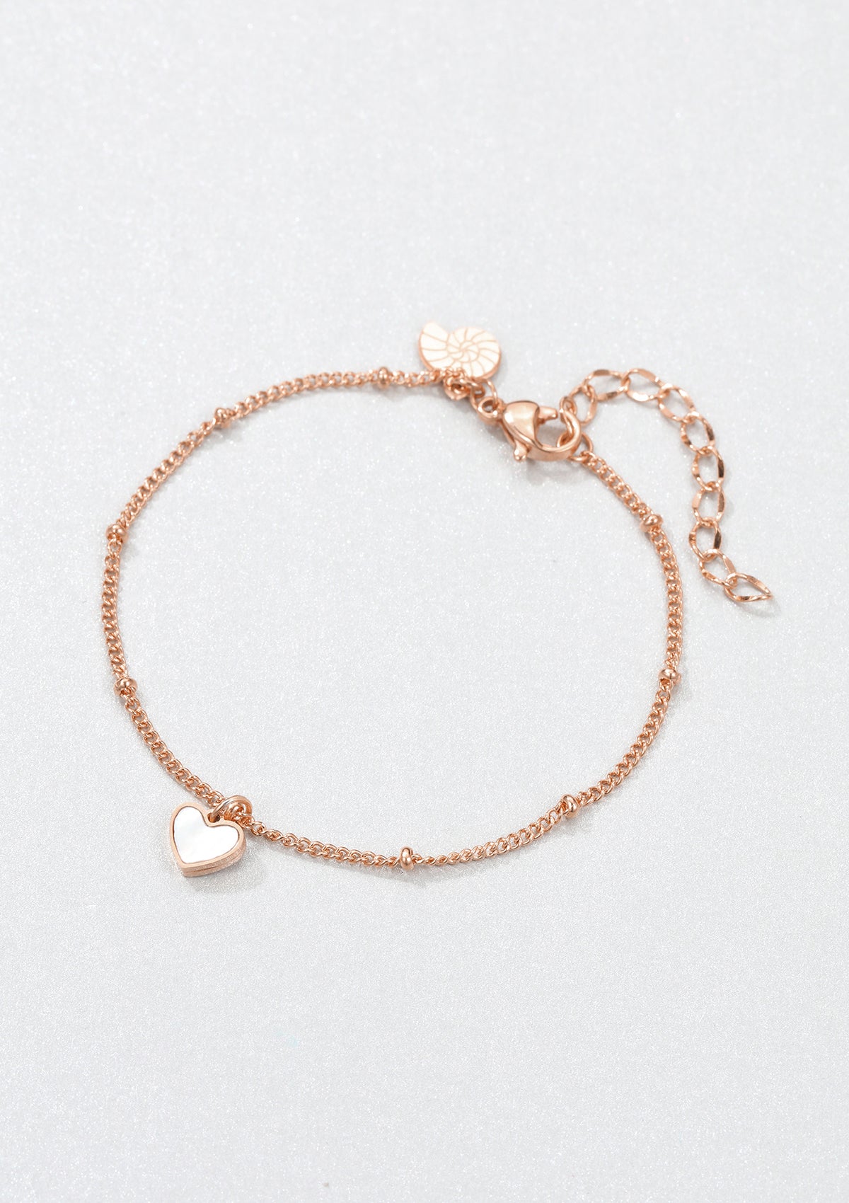 Muschelschale Herz Armband in Rosegold