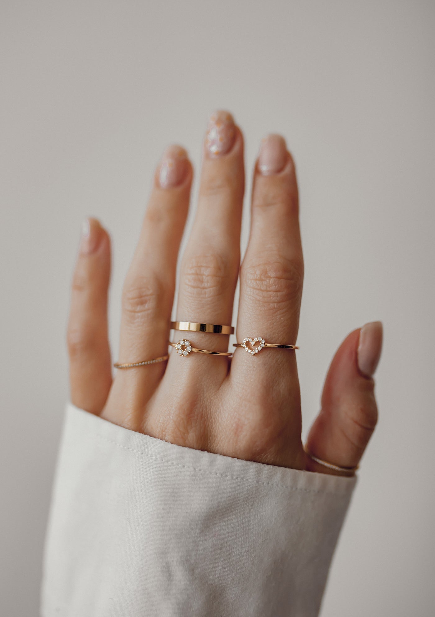 Slim Gemstone Band Ring Gold