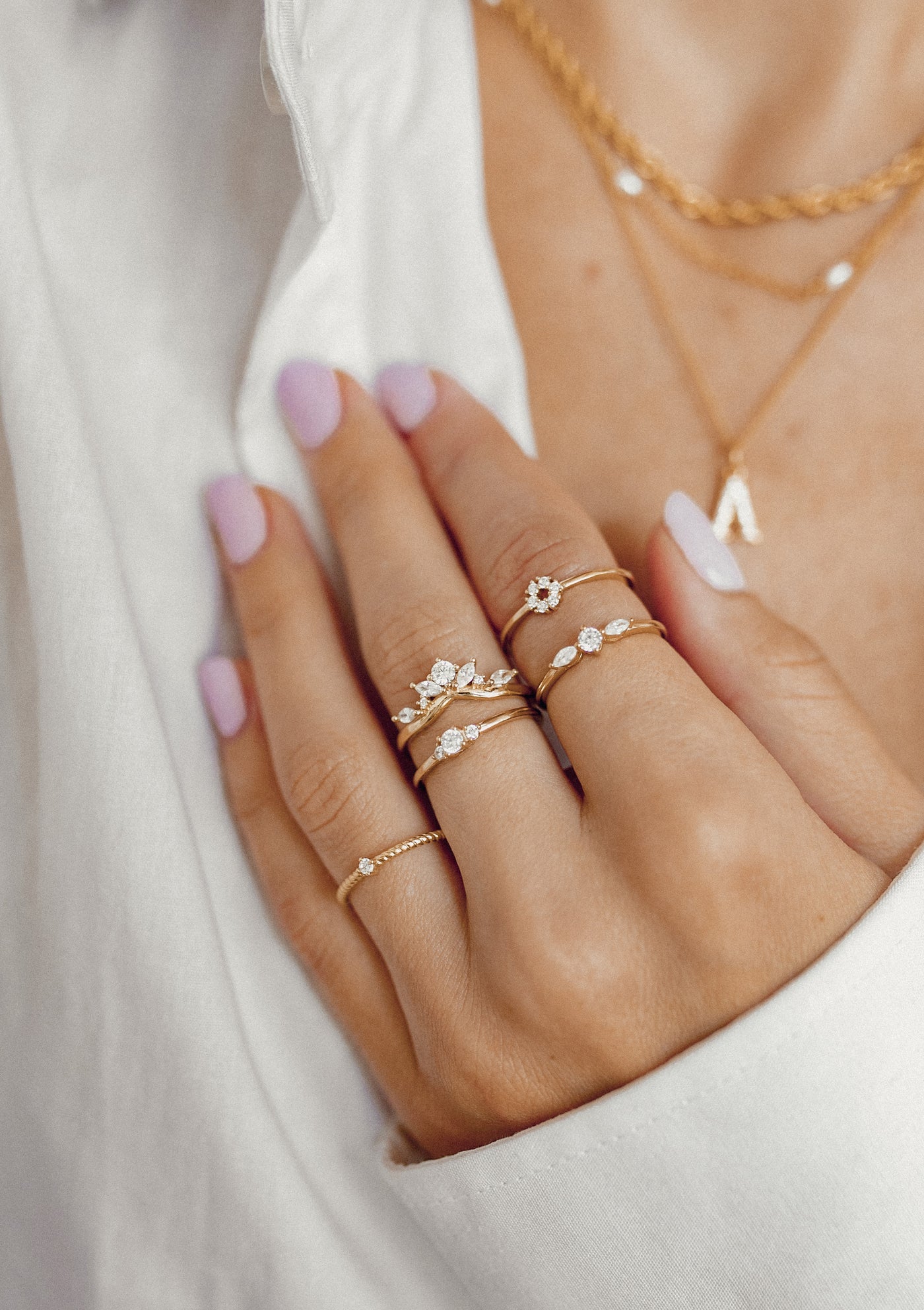 Slim Trio Ring Sterling Silver Gold