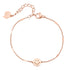 Smiley Face Pendant Chain Bracelet Rose Gold