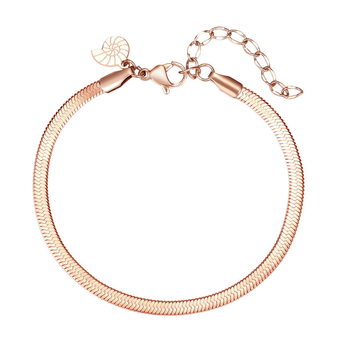 Brazalete de Cadena de Serpiente en Oro Rosa