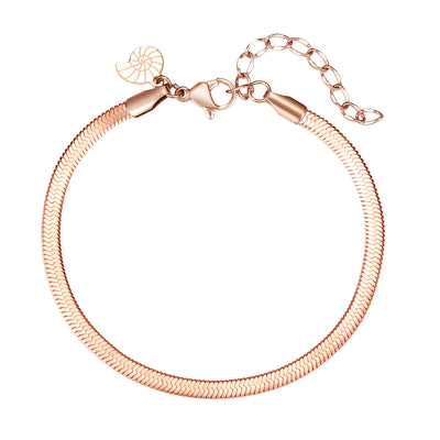 Brazalete de Cadena de Serpiente en Oro Rosa