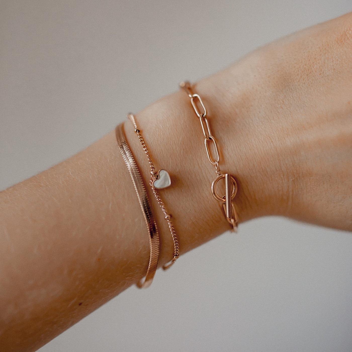 Snake Chain Bracelet Rose Gold