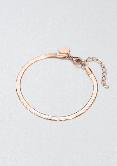 Brazalete de Cadena de Serpiente en Oro Rosa