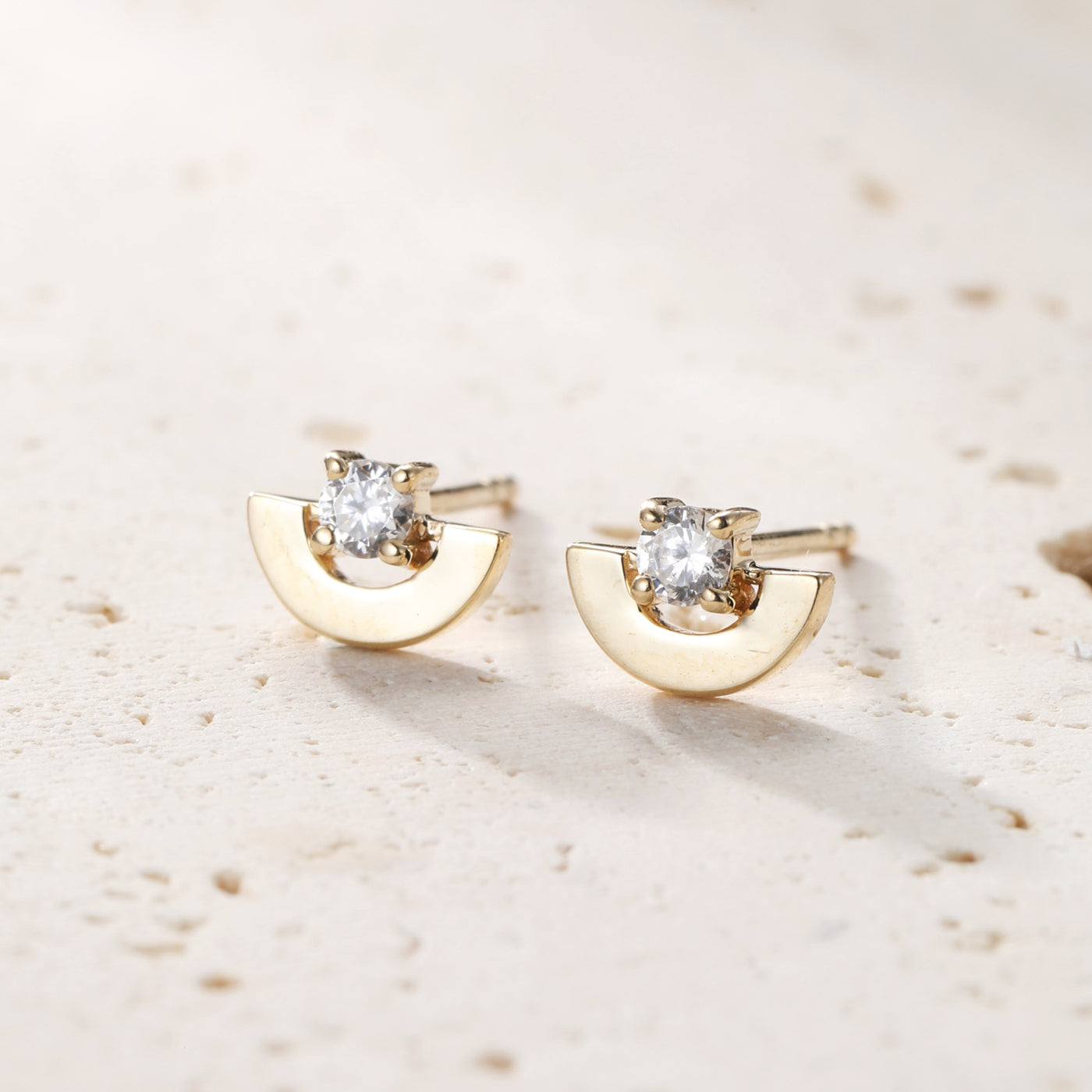 Solstice Stud Earrings 14K Gold