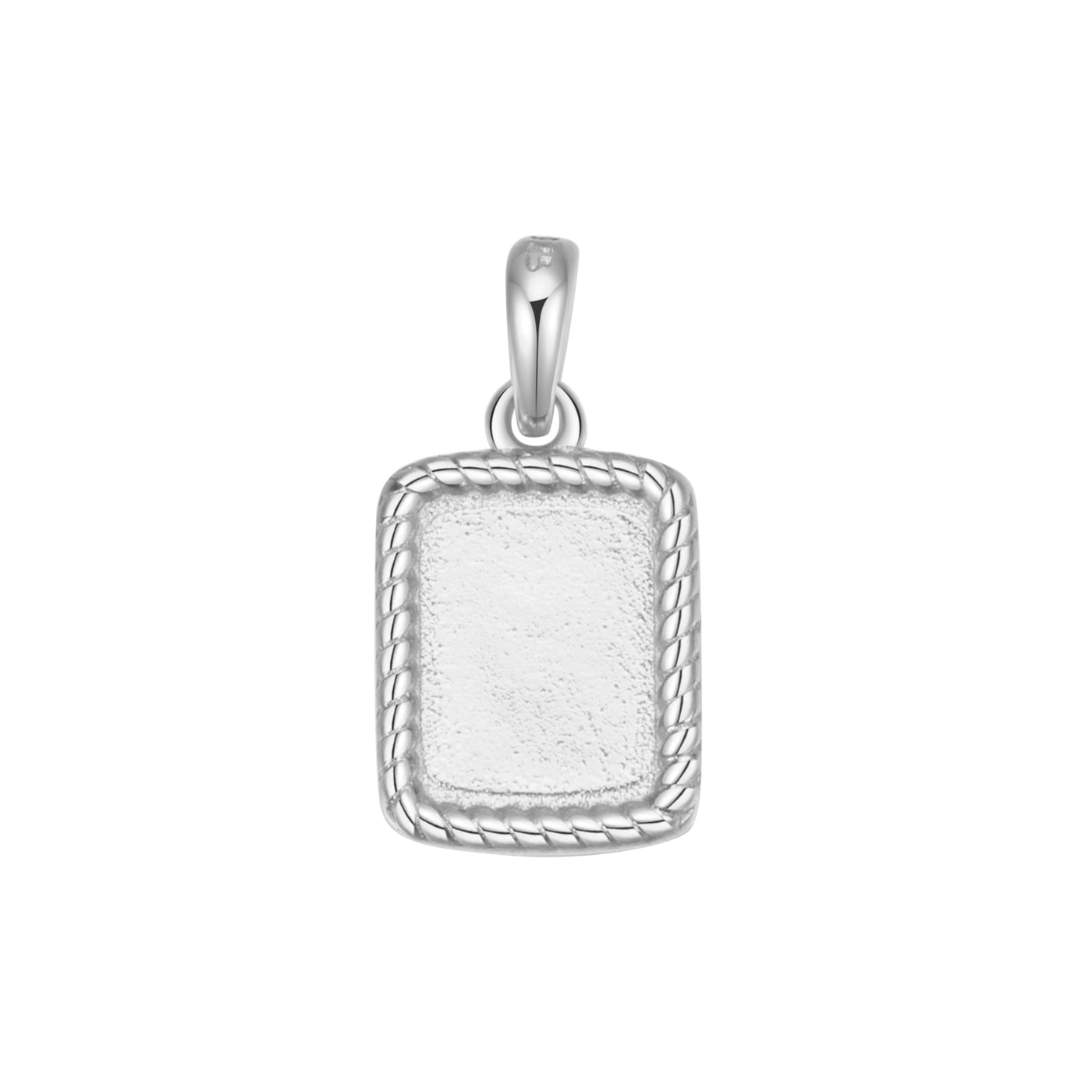 Collier Pendentif Corde Carree Sterling Argent