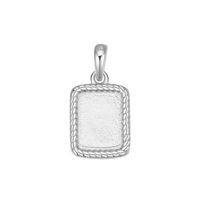 Collier Pendentif Corde Carree Sterling Argent