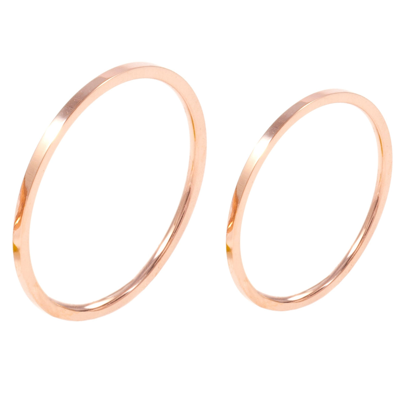 Stainless Steel Ring Set Rose Gold