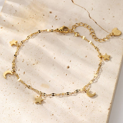 Star and Moon Anklet Waterproof