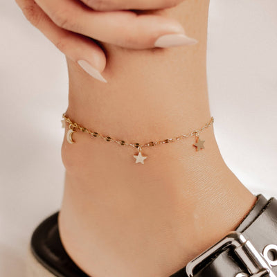 Star and Moon Anklet Waterproof