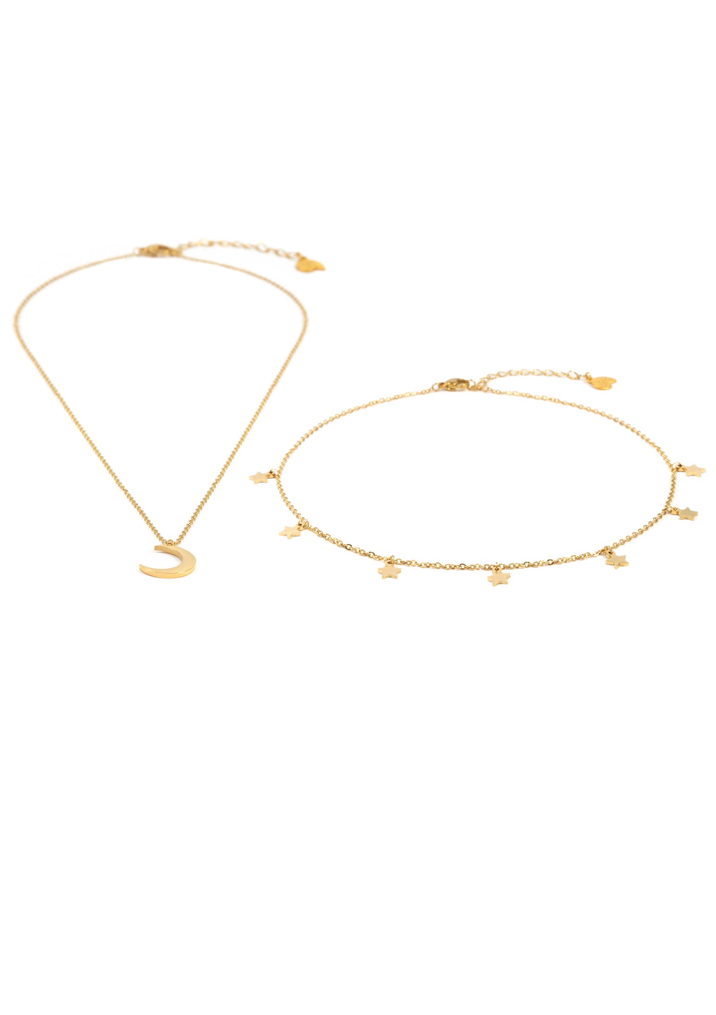 Ensemble de Bijoux Ras-de-cou Etoile Collier Lune en Or