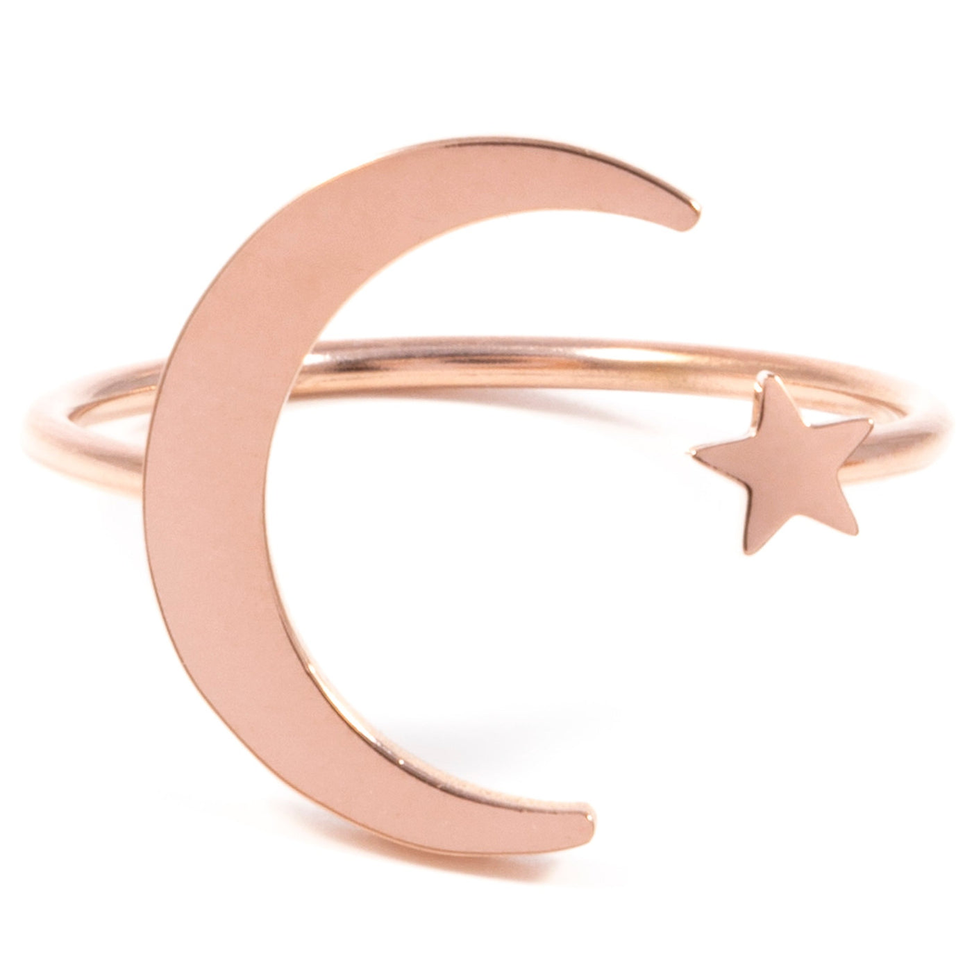 Stern und Mond Ring in Rosegold