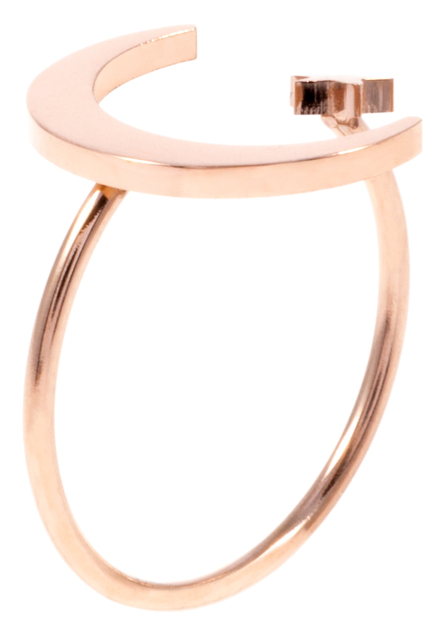 Star Moon Ring Rose Gold