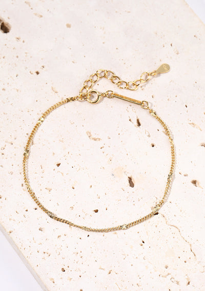 Delicate Starburst Chain Bracelet Sterling Silver Gold