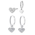 Set Pendientes Sweetheart Plata de Ley 925