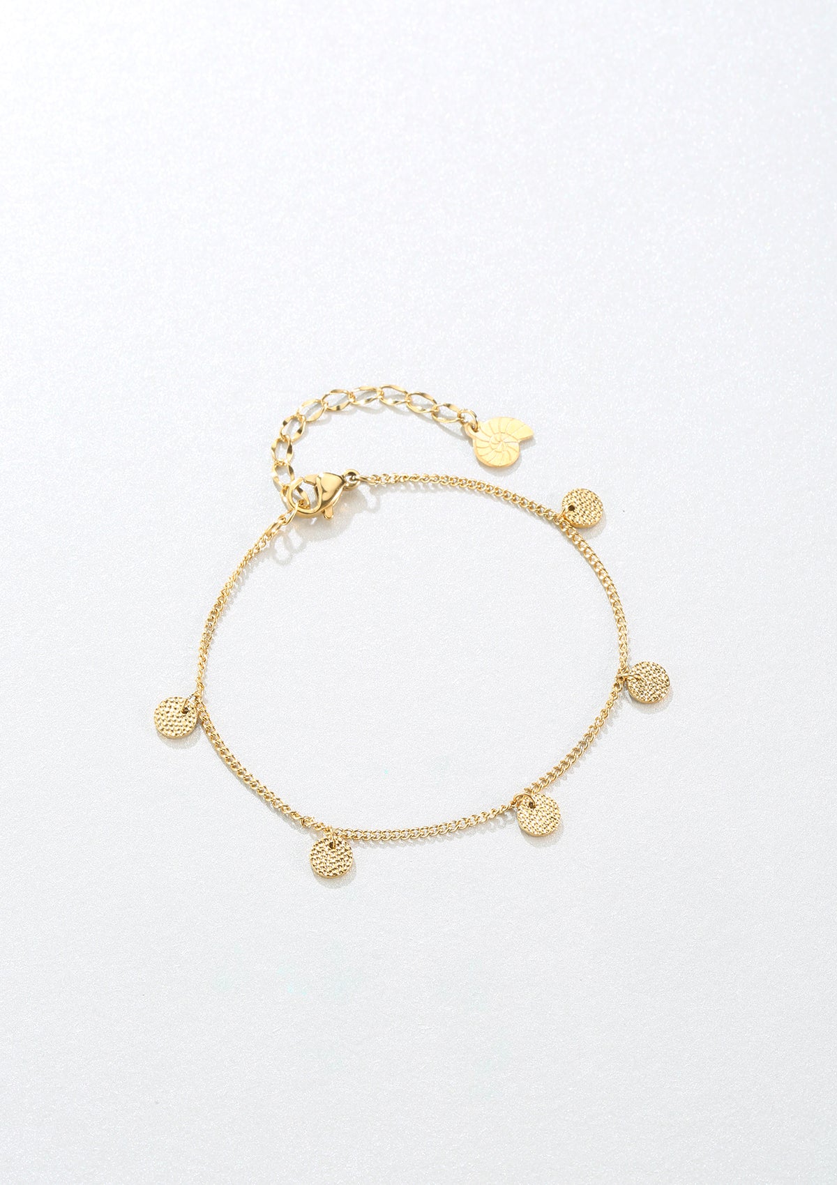 Textured Circle Bracelet Gold