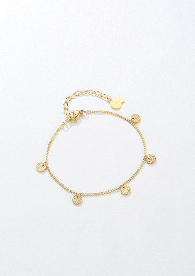 Textured Circle Bracelet Gold