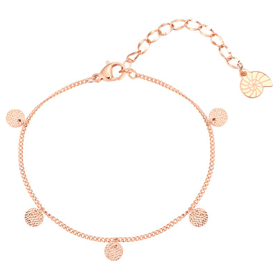 Armband Strukturierte Plättchen Anhänger in Rosegold