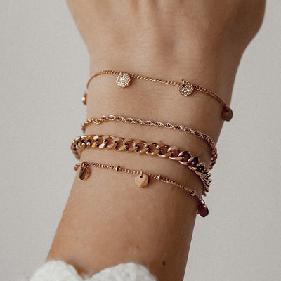 Textured Circle Bracelet Rose Gold