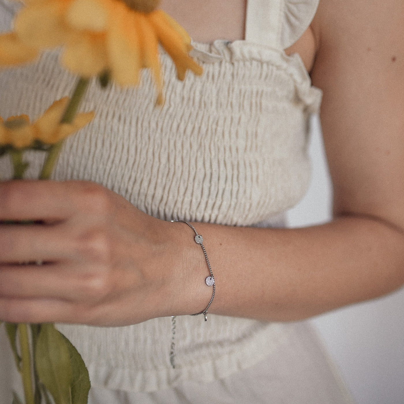 Bracelet Texturé Cercle en Argent