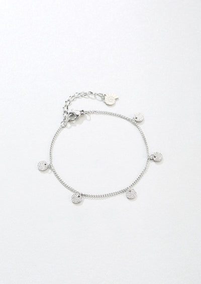 Textured Circle Bracelet Silver