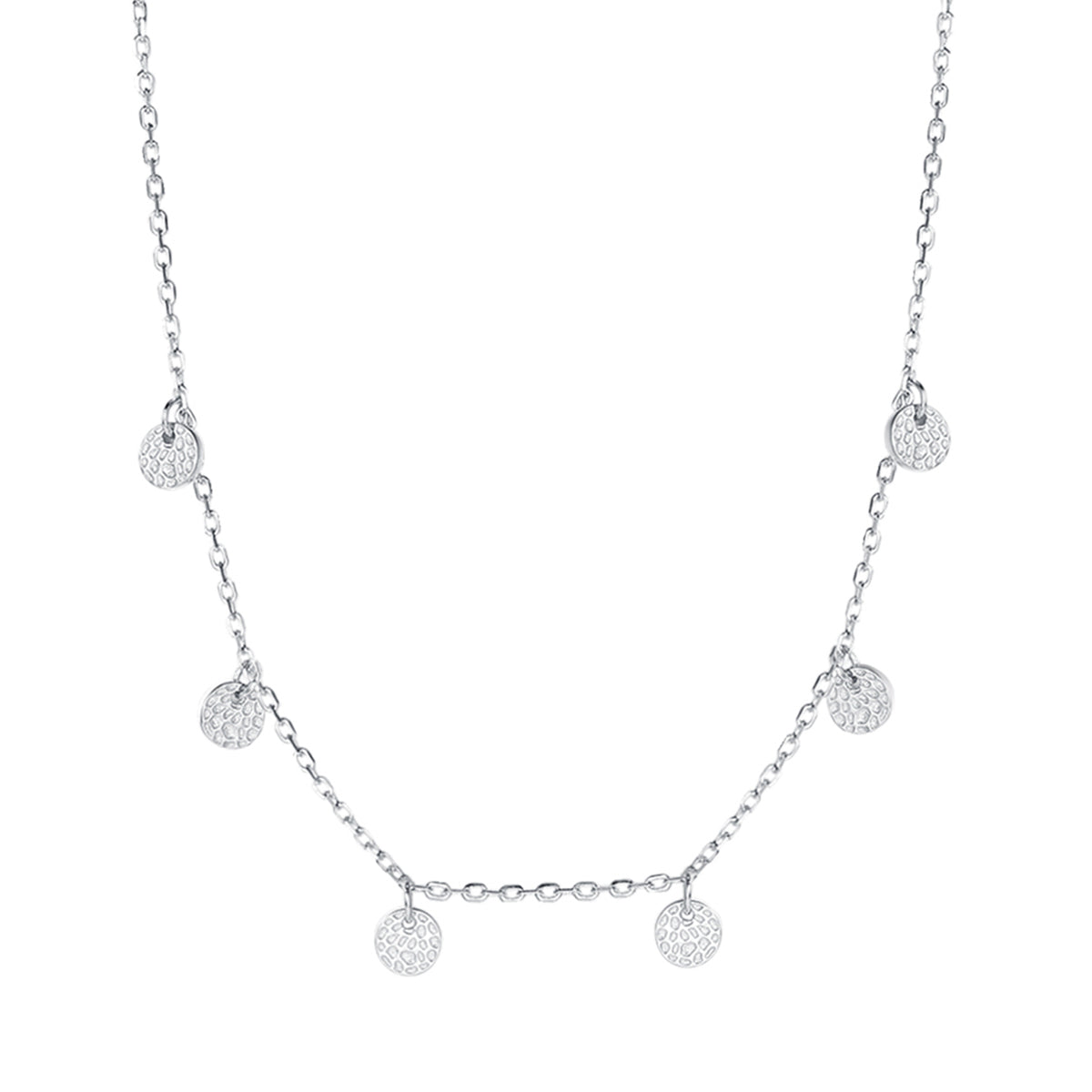 Pièces Texturées Collier Argent Sterling