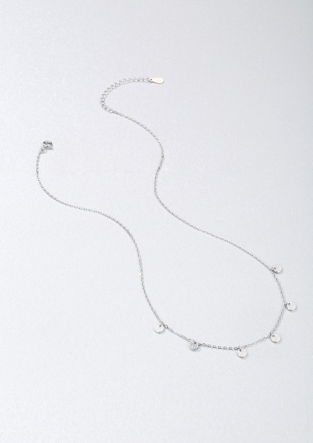 Textured Coins Sterling Silver Necklace