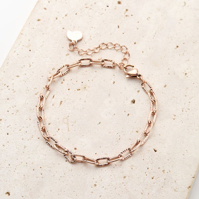 Strukturiertes Armband in Gliederkette-Design in Rosegold