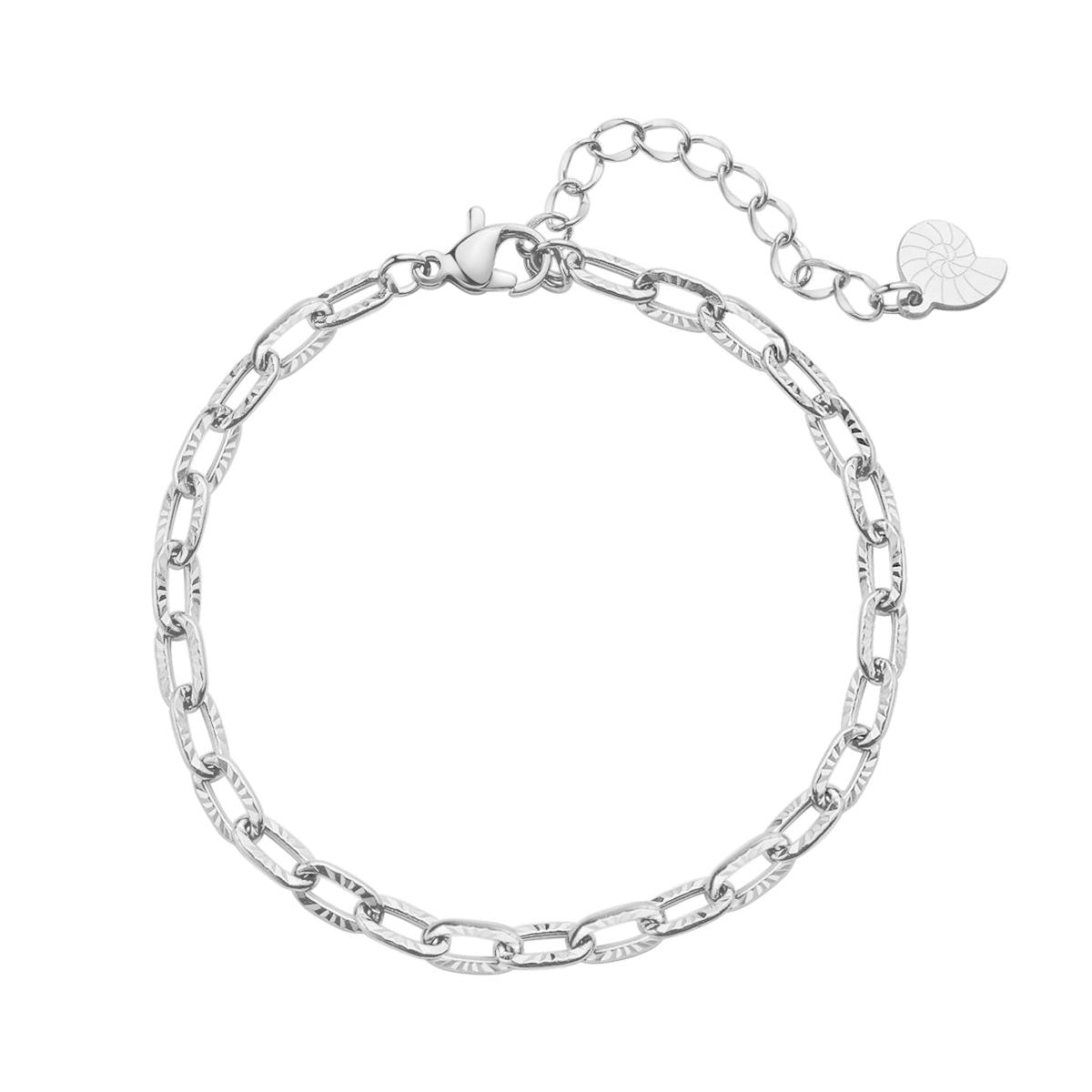 Bracelet Chaîne Liens de Textures en Argent