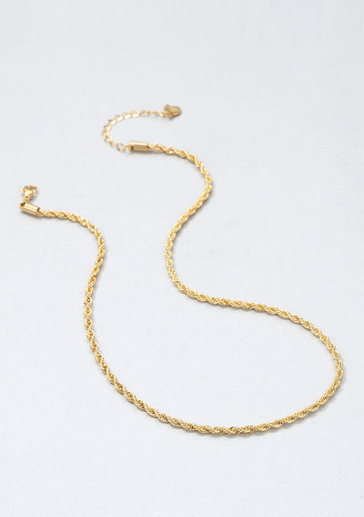 Thin Twist Chain Necklace Gold