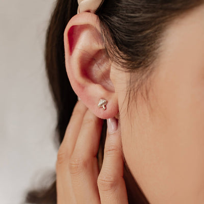 Toadstool Stud Earring Sterling Silver