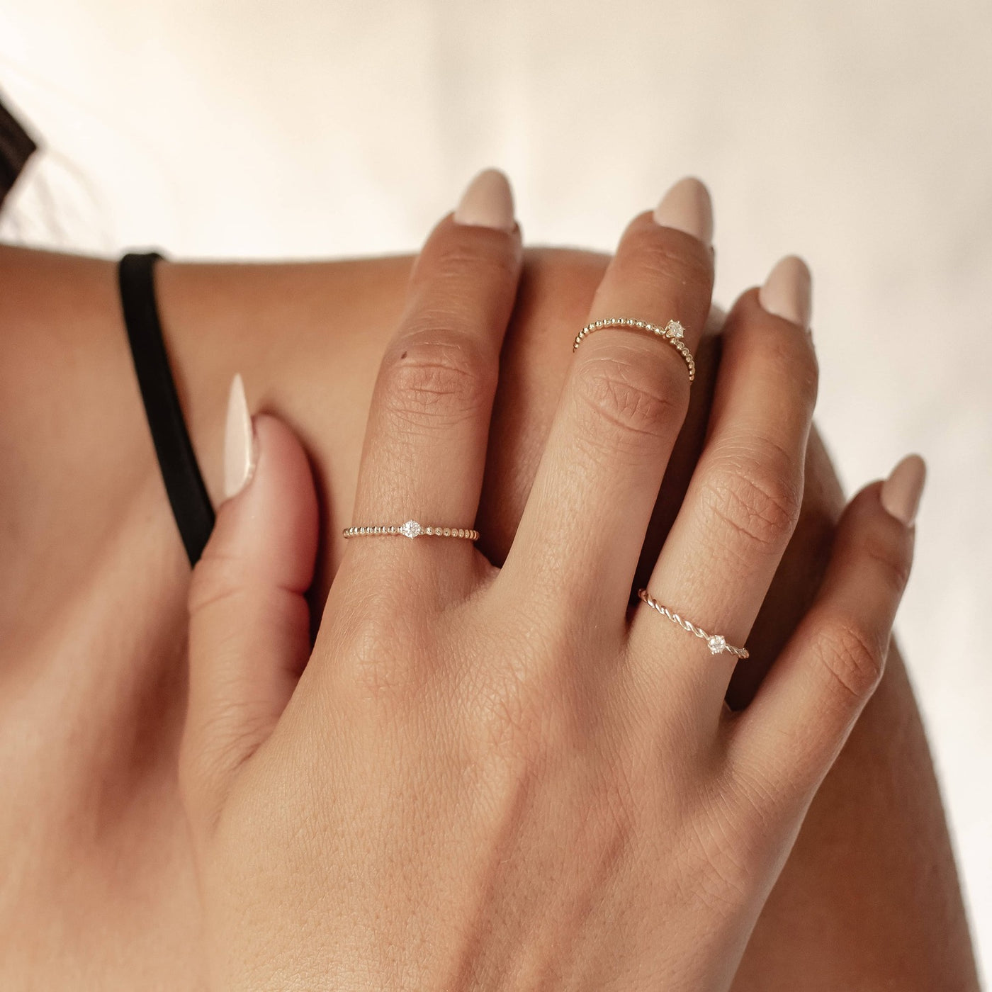 Zusammen Diamanten Ring 14K Gold